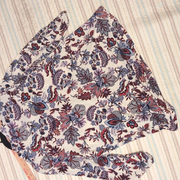 Liz Claiborne Blue/Aqua For Floral Blouse - Picture 10 of 10